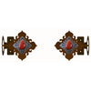 Red Jasper Stone Rod Brackets - Set of 2