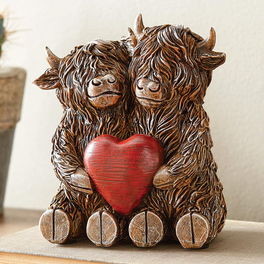 Highland Cow Love Duo Sculpture- SALE