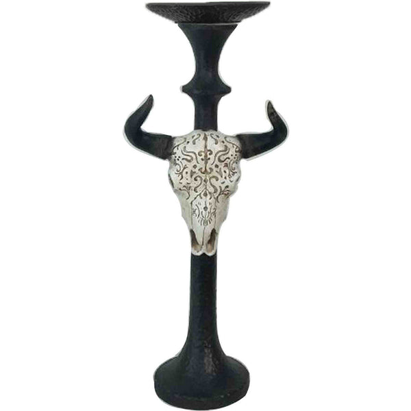 Western Skull Candleholder