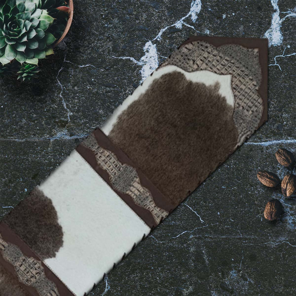 Dutch Brown Panel Gator Embossed Table Runner - 120 Inch