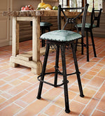 Coronado Iron Counter Stool with Swivel - Colonial Turquoise