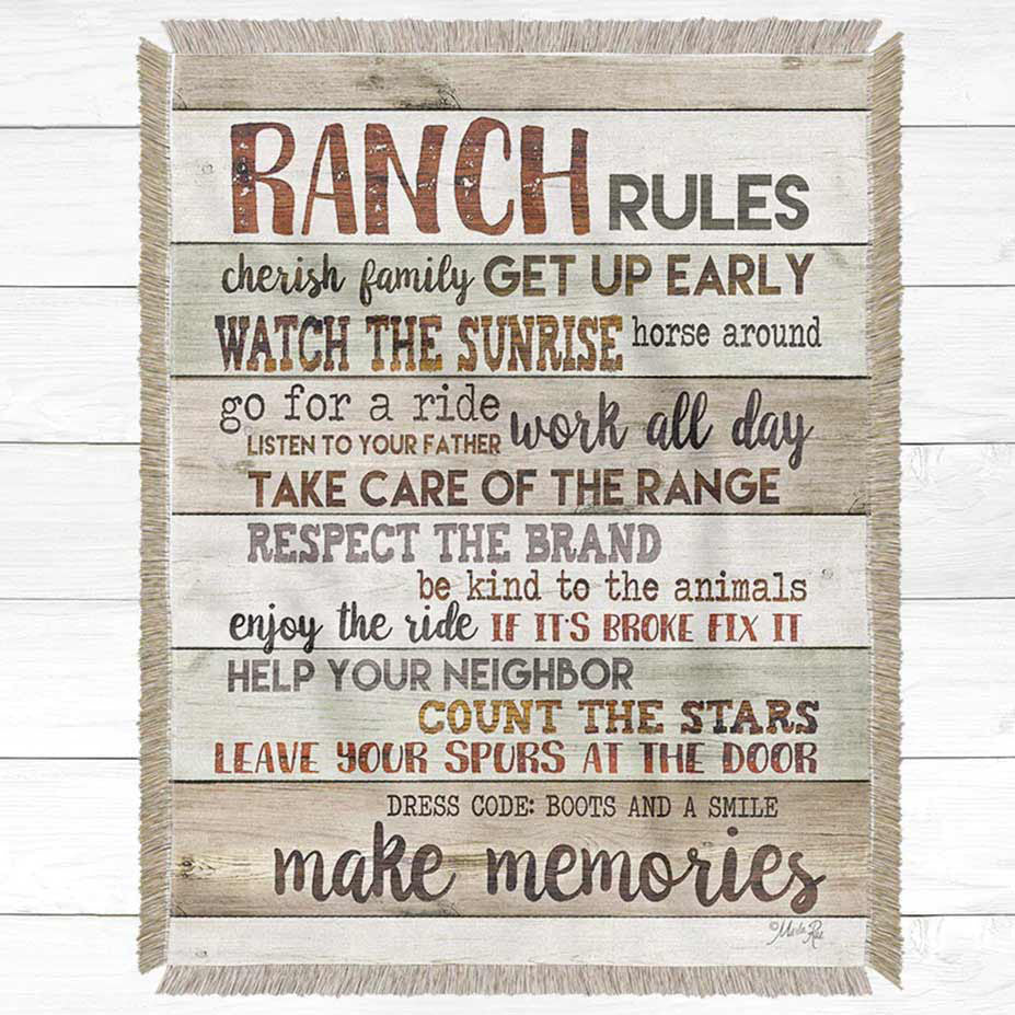 Rules at the Ranch Throw Blanket - Small