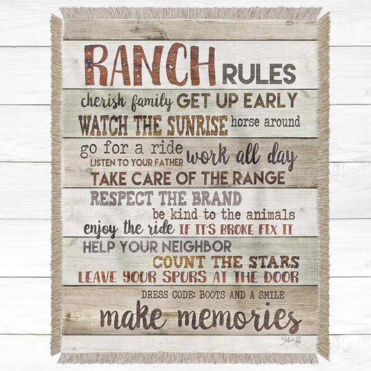 Rules at the Ranch Throw Blanket - Small