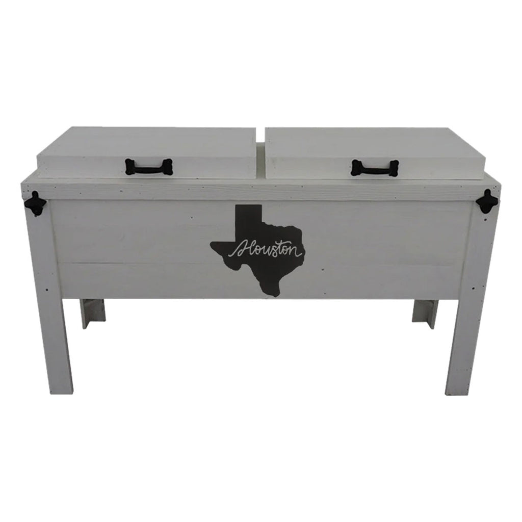 Houston Texas Double Cooler - White