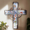 Trimmed Mosaic Cross Wall Art