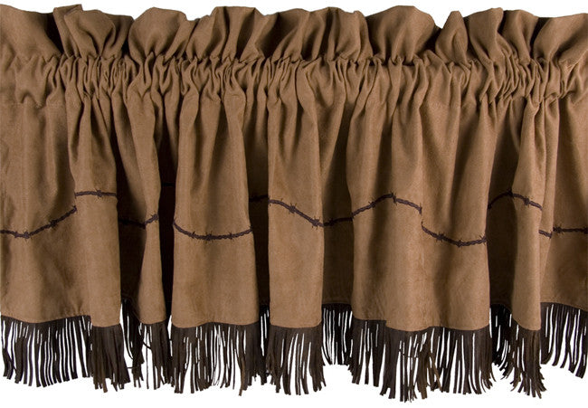 Embroidered Barbwire Valance with Fringe - OUT OF STOCK UNTIL 09/16/2026