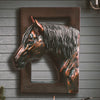 Chestnut Listening Horse Wall Scuplture