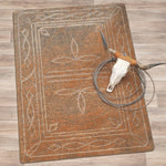 Western Boot Stitched Tan Rug - 2 x 8