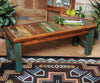 Old Wood Turquoise Bench