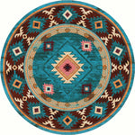 Diamond Creek Turquoise Rug - 8 Ft. Round