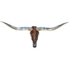 Authentic Longhorn Skull with Brindle Cowhide & Bronze Glass