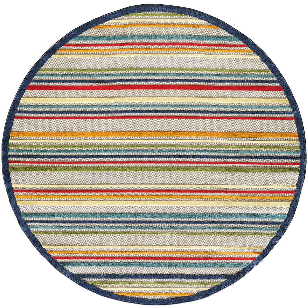 Sun Valley Stripes Indoor/Outdoor Rug - 8 Ft. Round - OUT OF STOCK UNTIL 10/12/2026