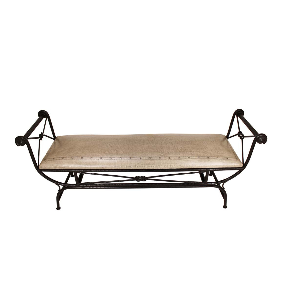 Duchess Iron Vanity Stool - Plain with Nailheads