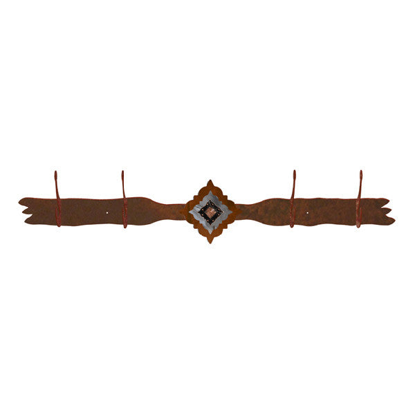 Diamond Copper Berry Concho 4 Hook Coat Rack
