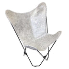 Silver Splashed Cowhide Sling Chair