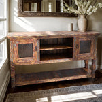 Montague Carved Buffet with Metal Panels - Multicolor