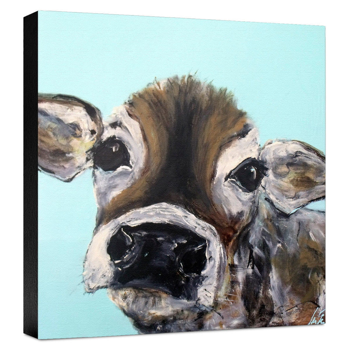 Baby Cow Gallery Wrapped Canvas