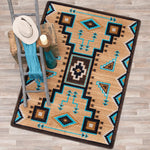 Tribal Turquoise Rug - 4 x 5