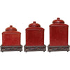 Savannah Red Canister Set with Base