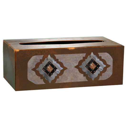 Diamond Copper Concho Rectangle Tissue Box Cover