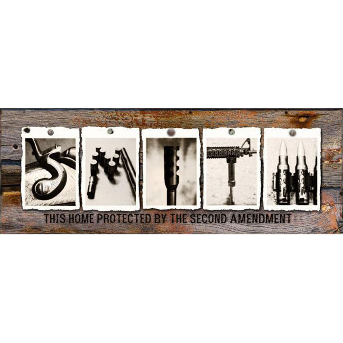 Vintage Arms Personalized Stretched Canvas - Large