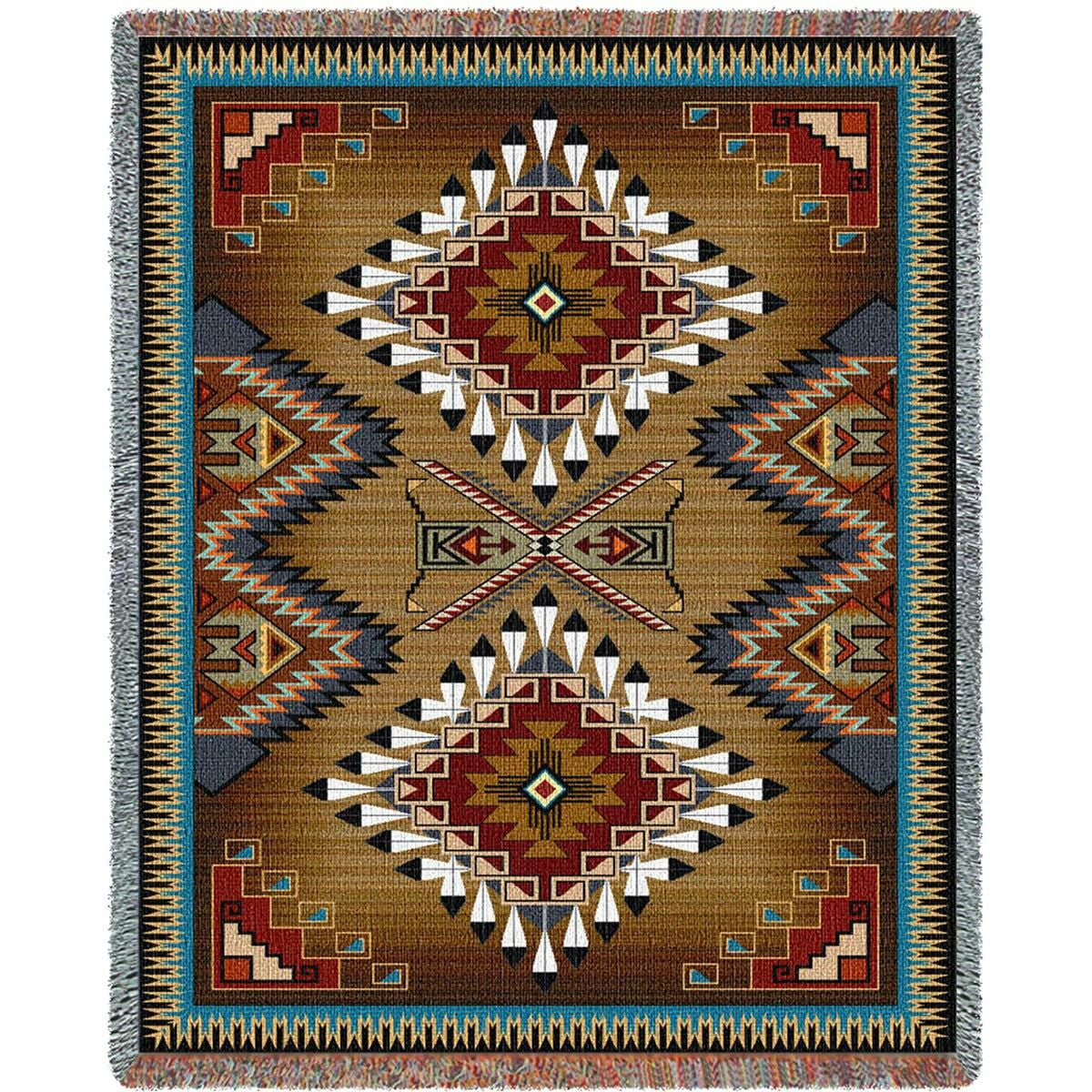 Southwest Sampler Cornflower and Red Extra Large Blanket