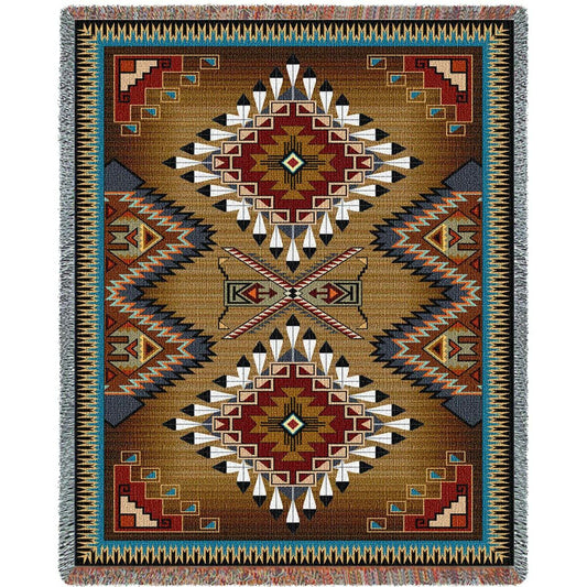 Southwest Sampler Cornflower and Red Extra Large Blanket