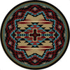 Rustic Cross Blue Southwestern Rug - 8 Ft. Round