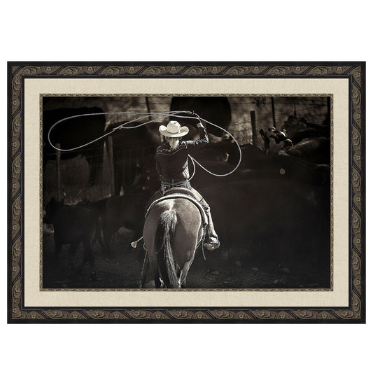 Cowgirl Roundup Framed Canvas