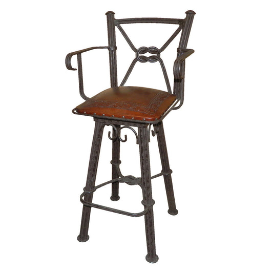 Coronado Iron Barstool with Swivel Back & Arms - Classico