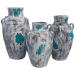 Seminole Valley Turquoise & White Pots - Set of 3