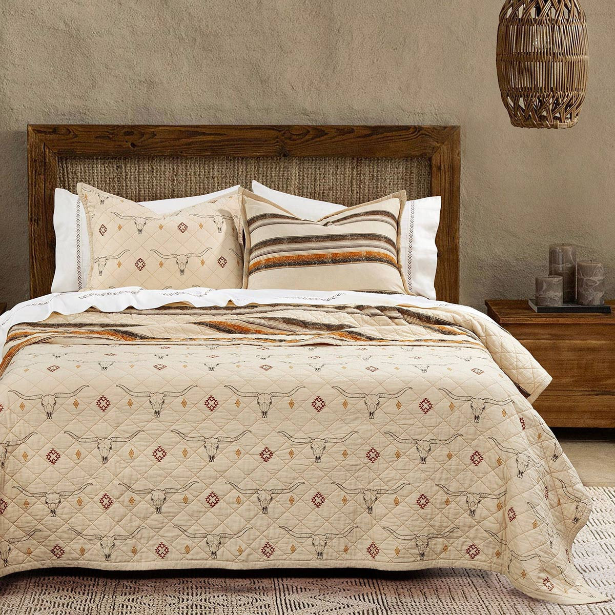 Southwest Longhorns Quilt Set - Full/Queen