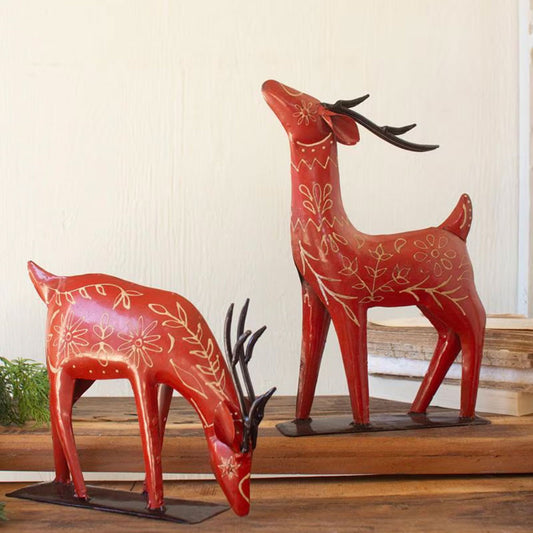 Santa Fe Metal Reindeer Sculptures - Set of 2 - OUT OF STOCK UNTIL 08/19/2026