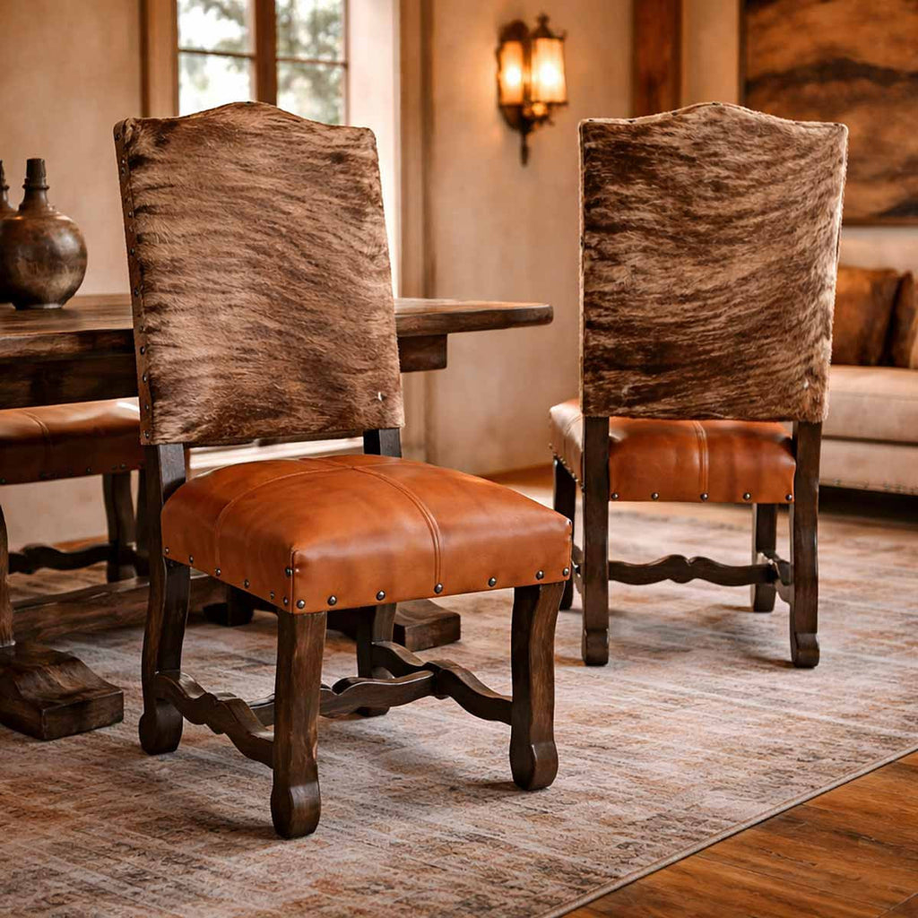 Saddleman's Cowhide & Leather Dining Chair