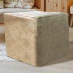 Pearl Cowhide Square Pouf