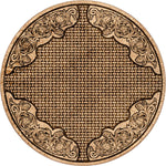 Tooled Leather Scroll & Weave Rug - 8 Ft. Round