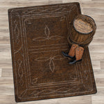 Western Stitched Leather Style Rug - 4 x 5