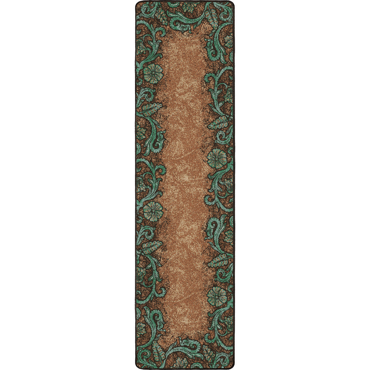 Tooled Turquoise Rug - 2 x 8