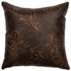 Brands Embossed Leather Square Pillow