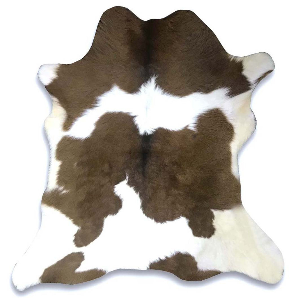 White & Chocolate Calfskin Rug
