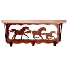 Wild Horses Coat Rack with Shelf - 20 Inch