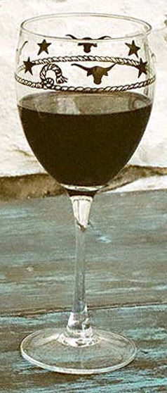 Stars & Longhorns Wine Glasses - Set of 4
