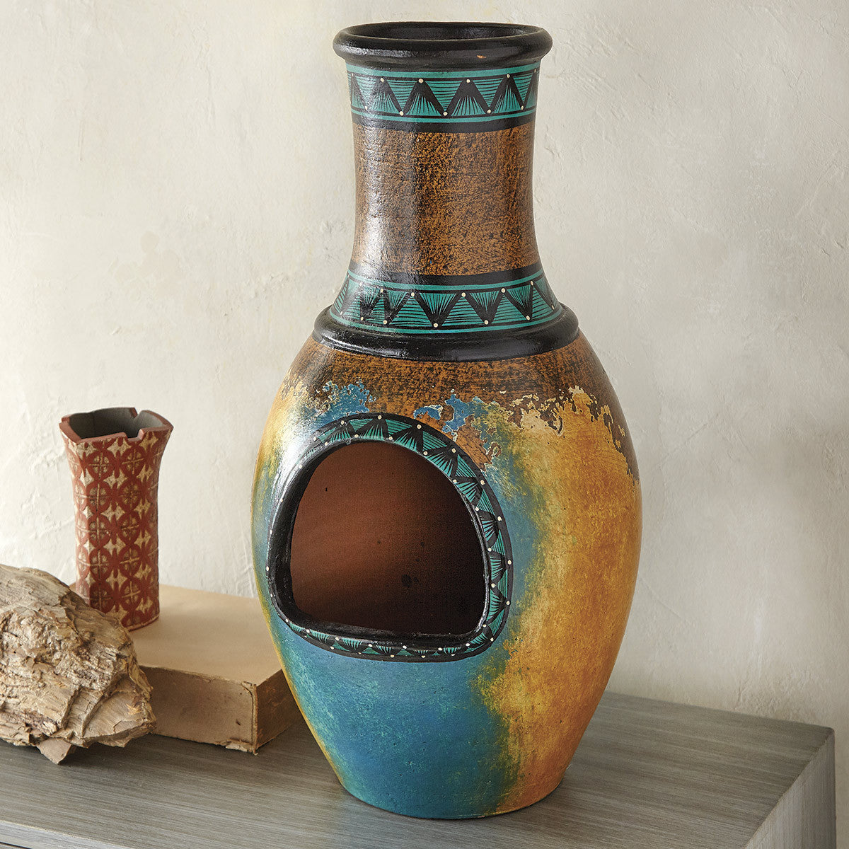 Native Skies Clay Decorative Chimenea