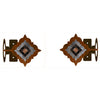 Diamond Copper Concho Rod Brackets - Set of 2