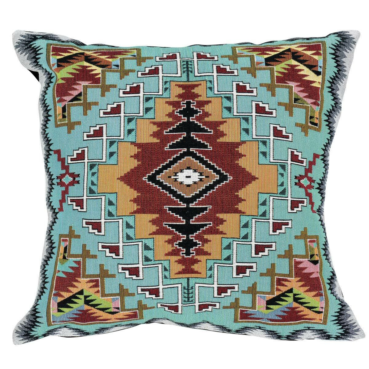 Turquoise Trails Pillow Cover