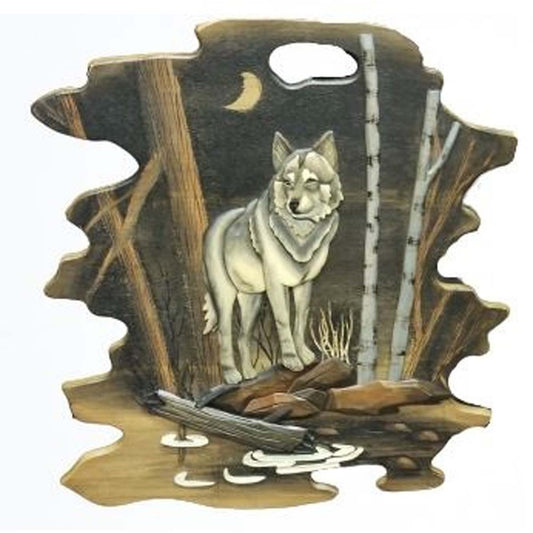 Wolf in Trees Wood Wall Art