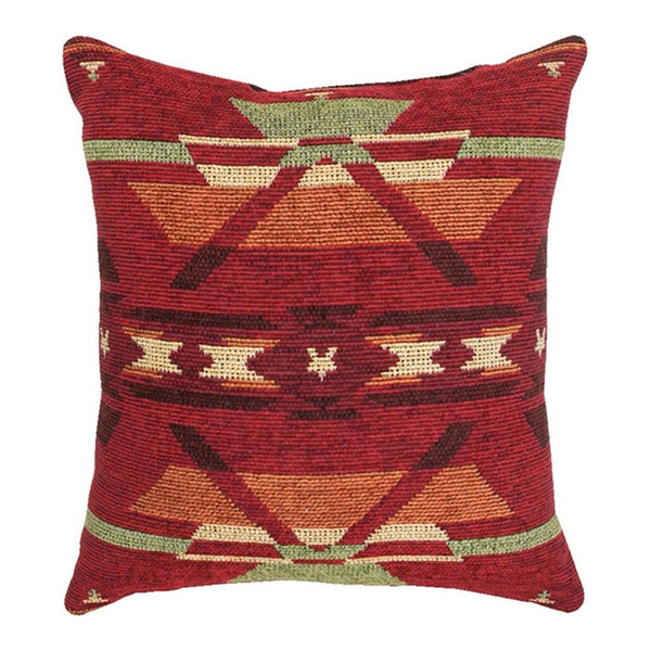 Southwestern Flame Tapestry Square Accent Pillow- SALE