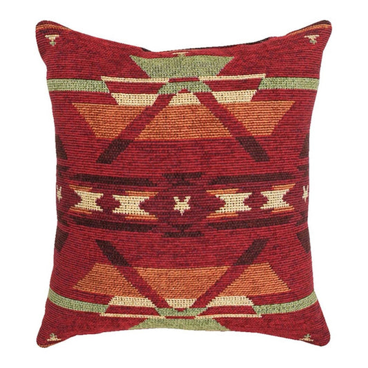 Southwestern Flame Tapestry Square Accent Pillow- SALE