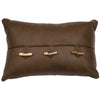 Leather Toggle Button Pillow - Fabric Back