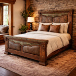 Stockade Solid Wood & Cowhide Bed - Queen